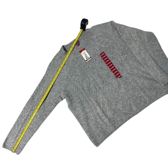 Vince Camuto Women's Cable Sweater Light Heather Grey Size XL - Picture 7 of 10